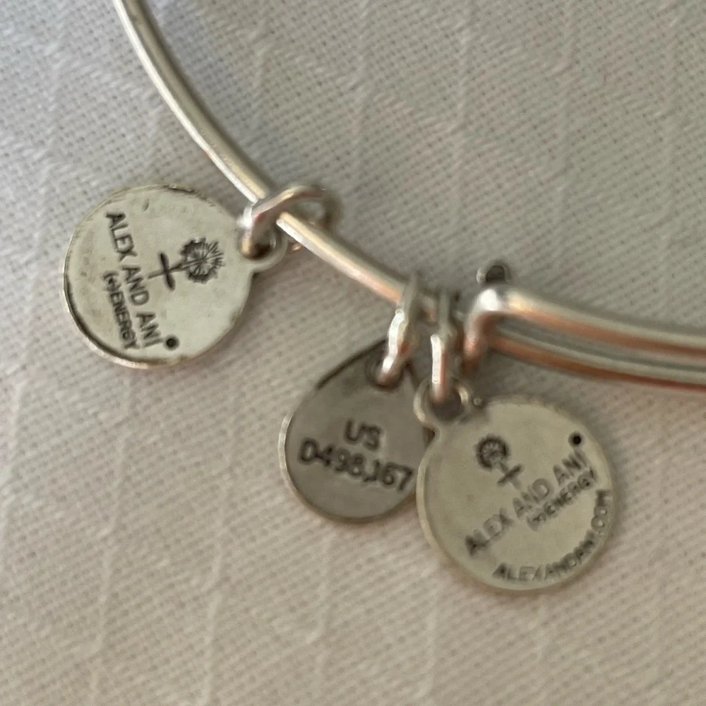 Alex and Ani Silver toned Like a Daughter to Me Expandable Bangle Bracelet. EUC.